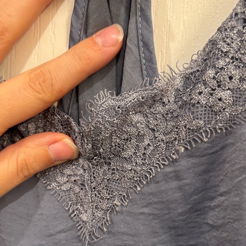 Aerie Soft Blue Lace Chemise - Picture 3 of 6